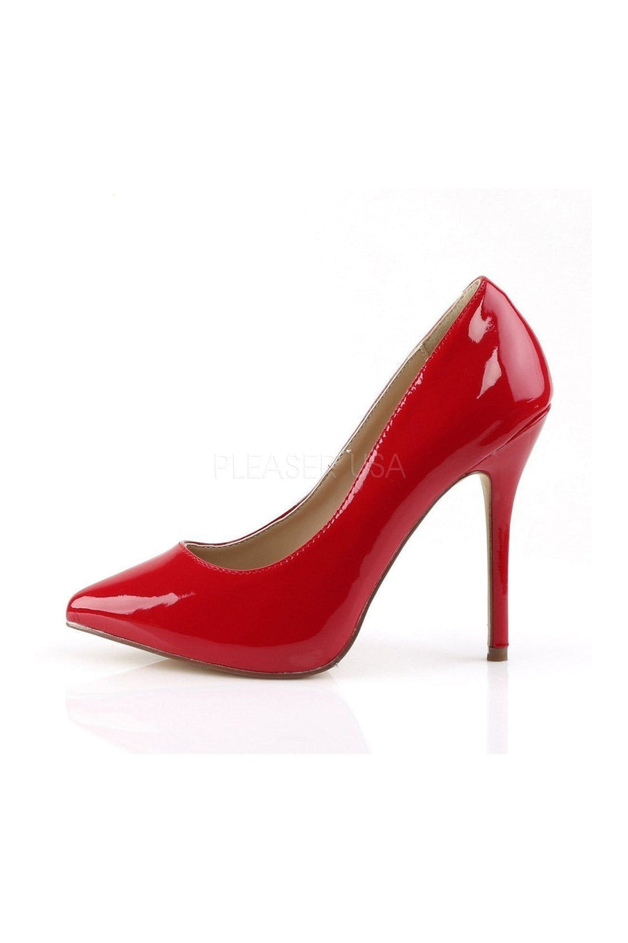 Pleaser AMUSE-20 Pump in Red Patent