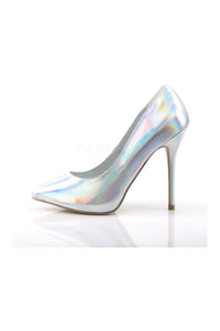 Pleaser AMUSE-20 Pump in Silver Faux Leather