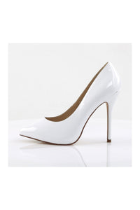 Pleaser AMUSE-20 Pump in White Patent