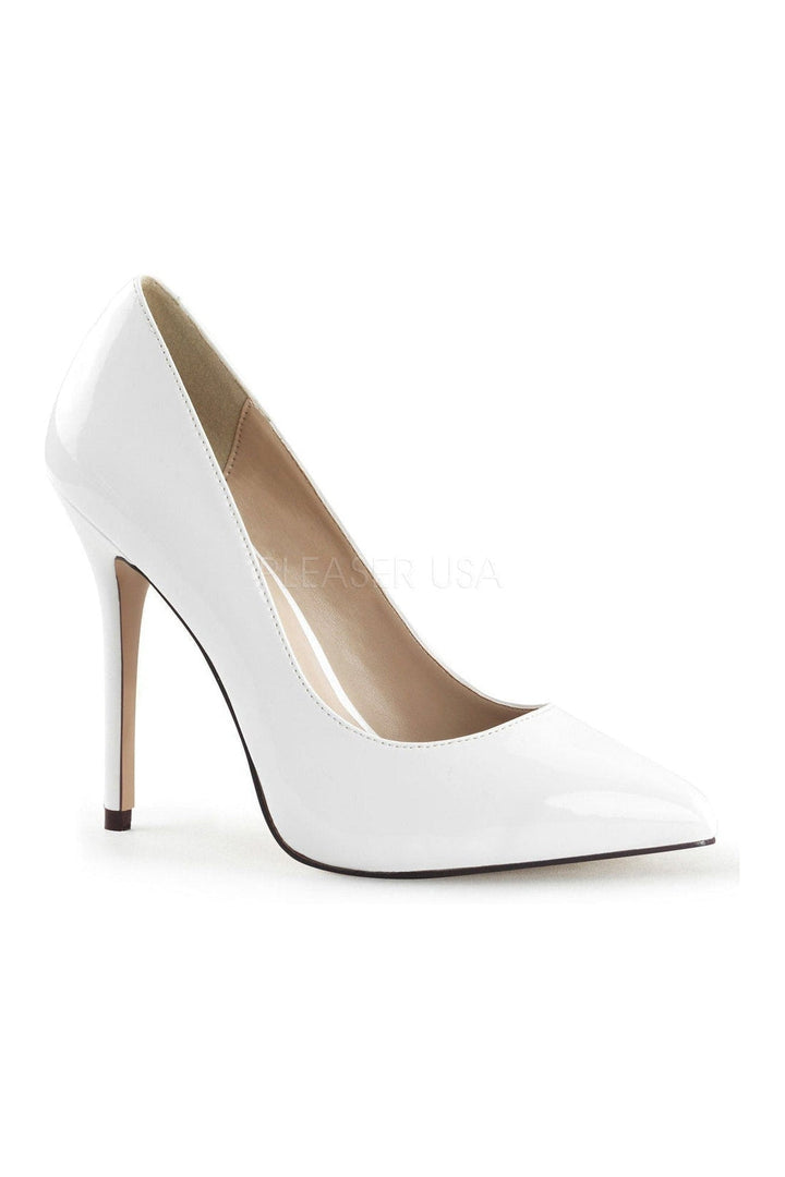 AMUSE-20 Pump | White Patent-Pleaser-White-Pumps-SEXYSHOES.COM