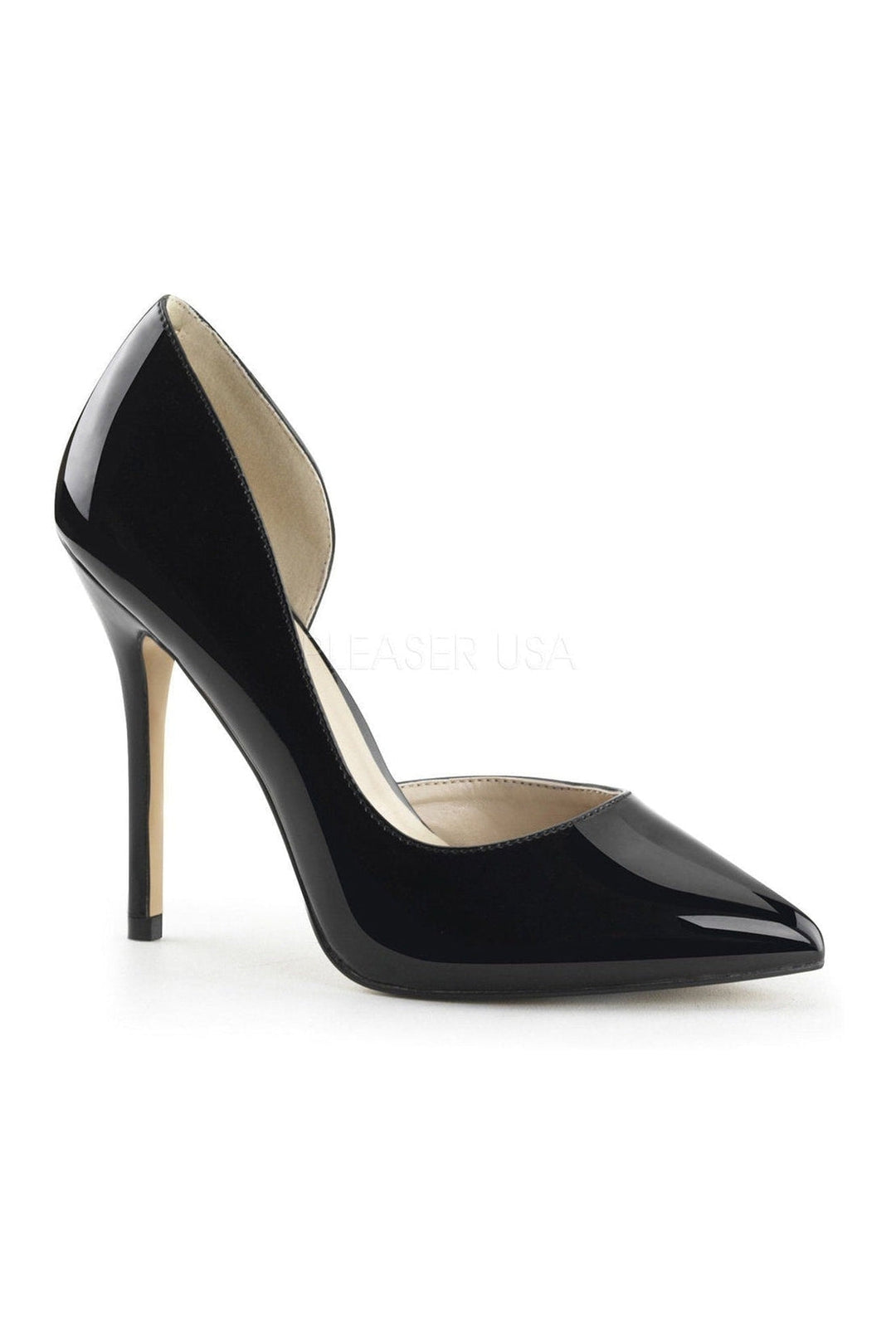 Pleaser AMUSE-22 Pump in Black Patent from SexyShoes.com
