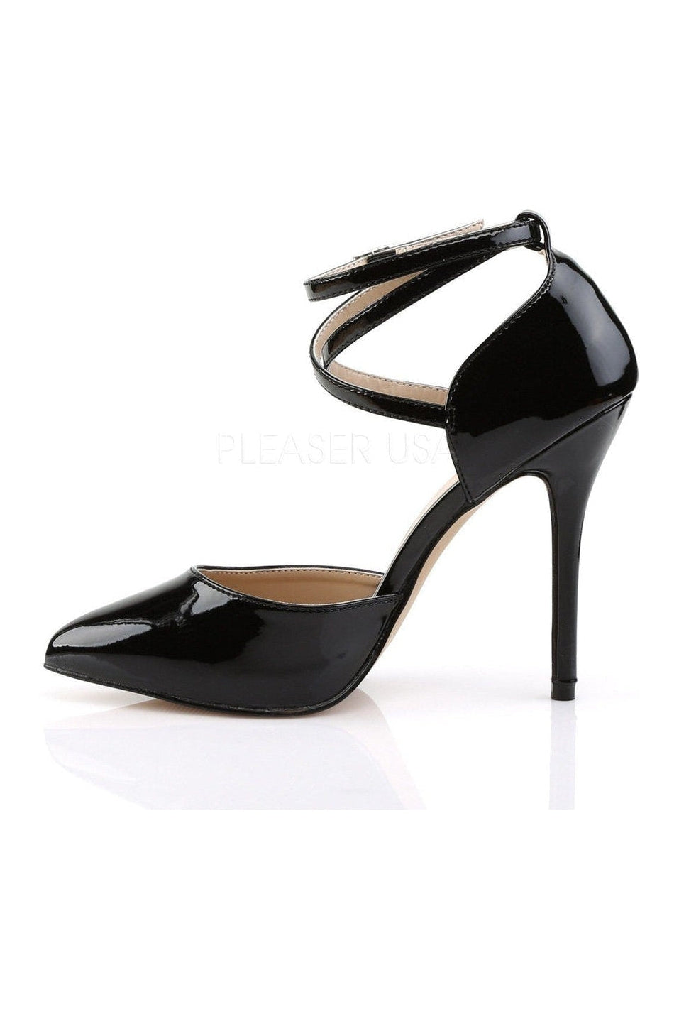 Pleaser AMUSE-25 Pump in Black Patent