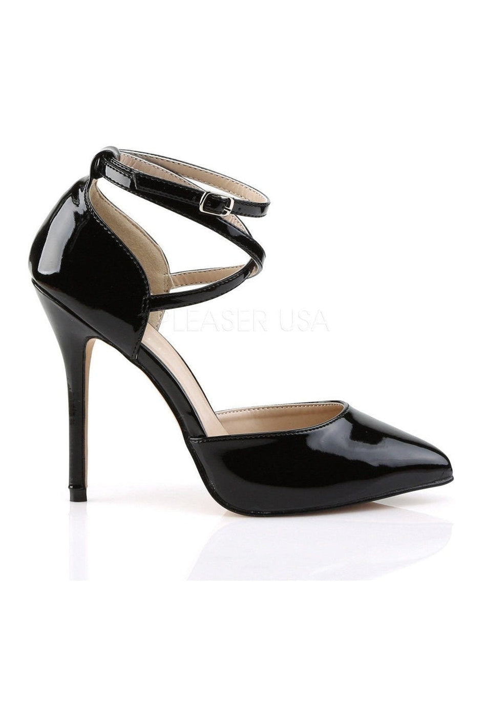 Pleaser AMUSE-25 Pump in Black Patent
