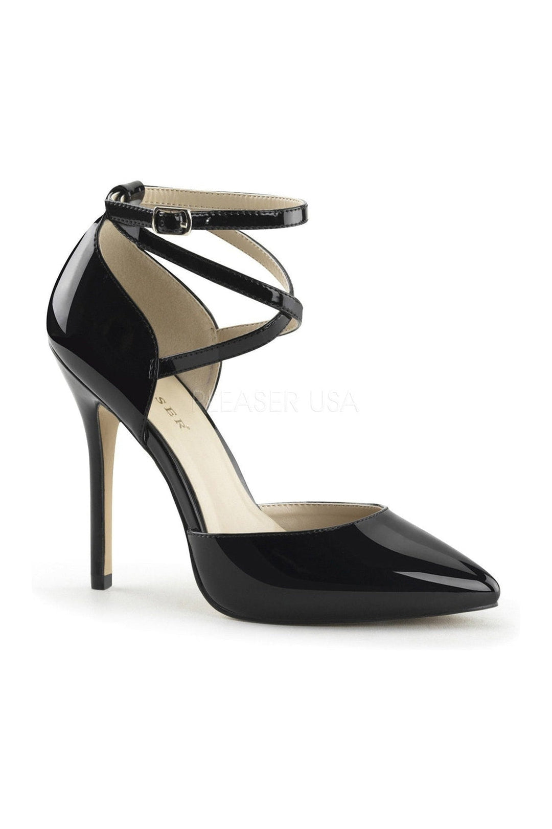 Pleaser AMUSE-25 Pump in Black Patent from SexyShoes.com
