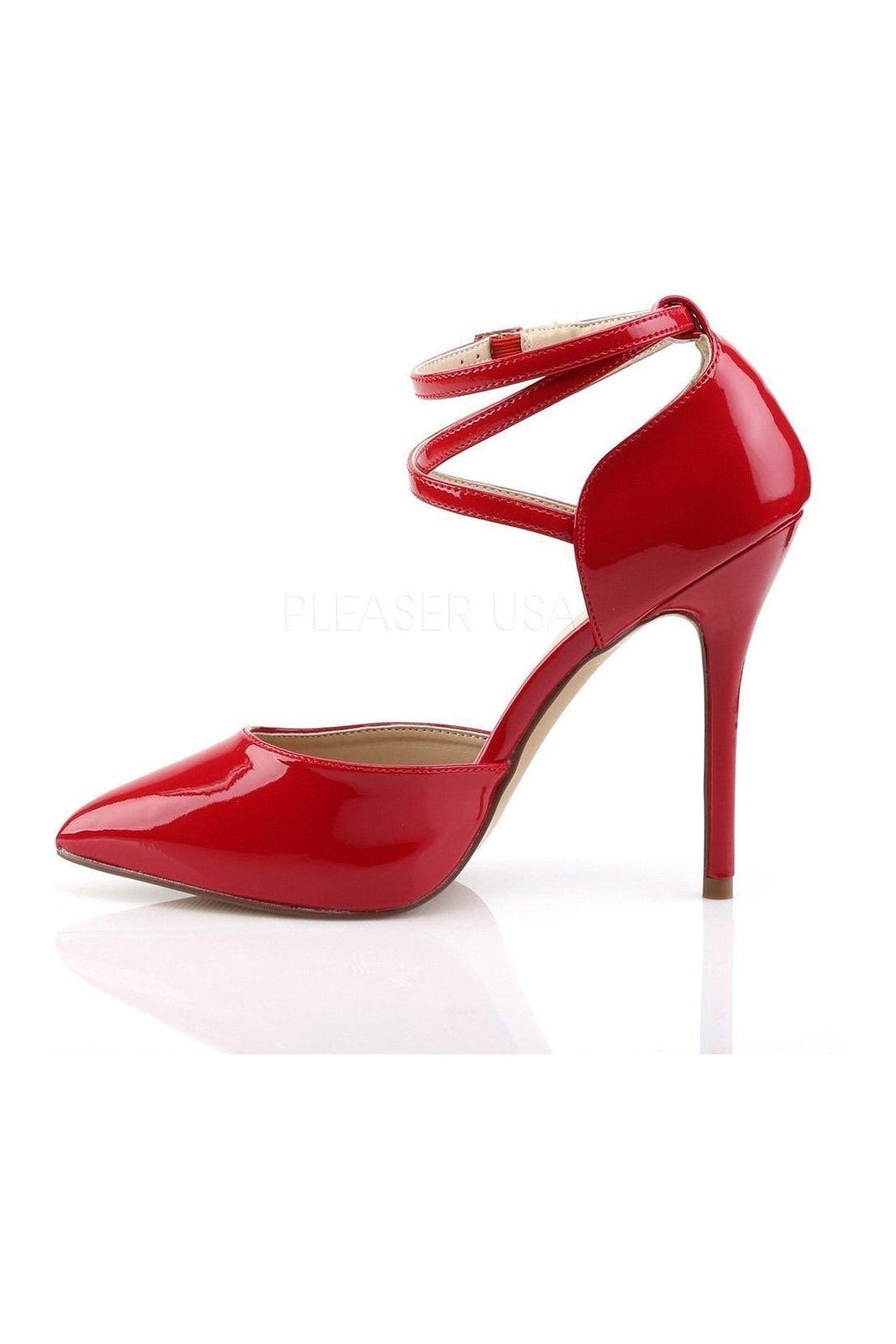Pleaser AMUSE-25 Pump in Red Patent