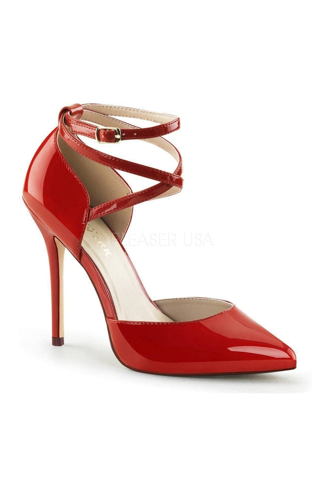 AMUSE-25 Pump | Red Patent-Pleaser-Red-D'Orsays-SEXYSHOES.COM