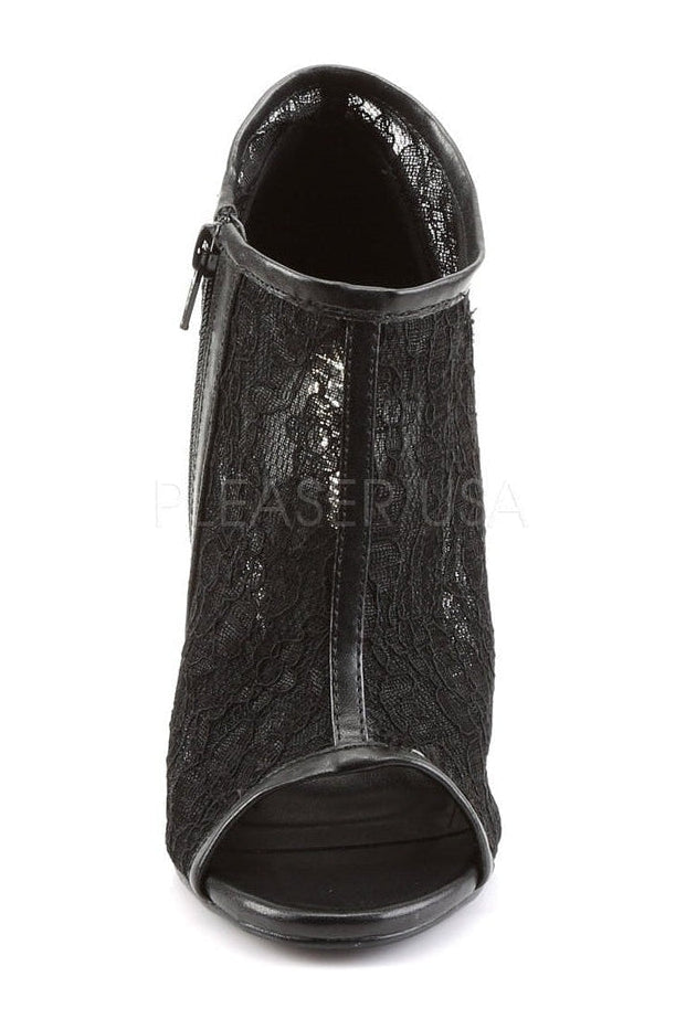 AMUSE-56 Bootie | Black Fabric-Fabulicious-Ankle Boots-SEXYSHOES.COM