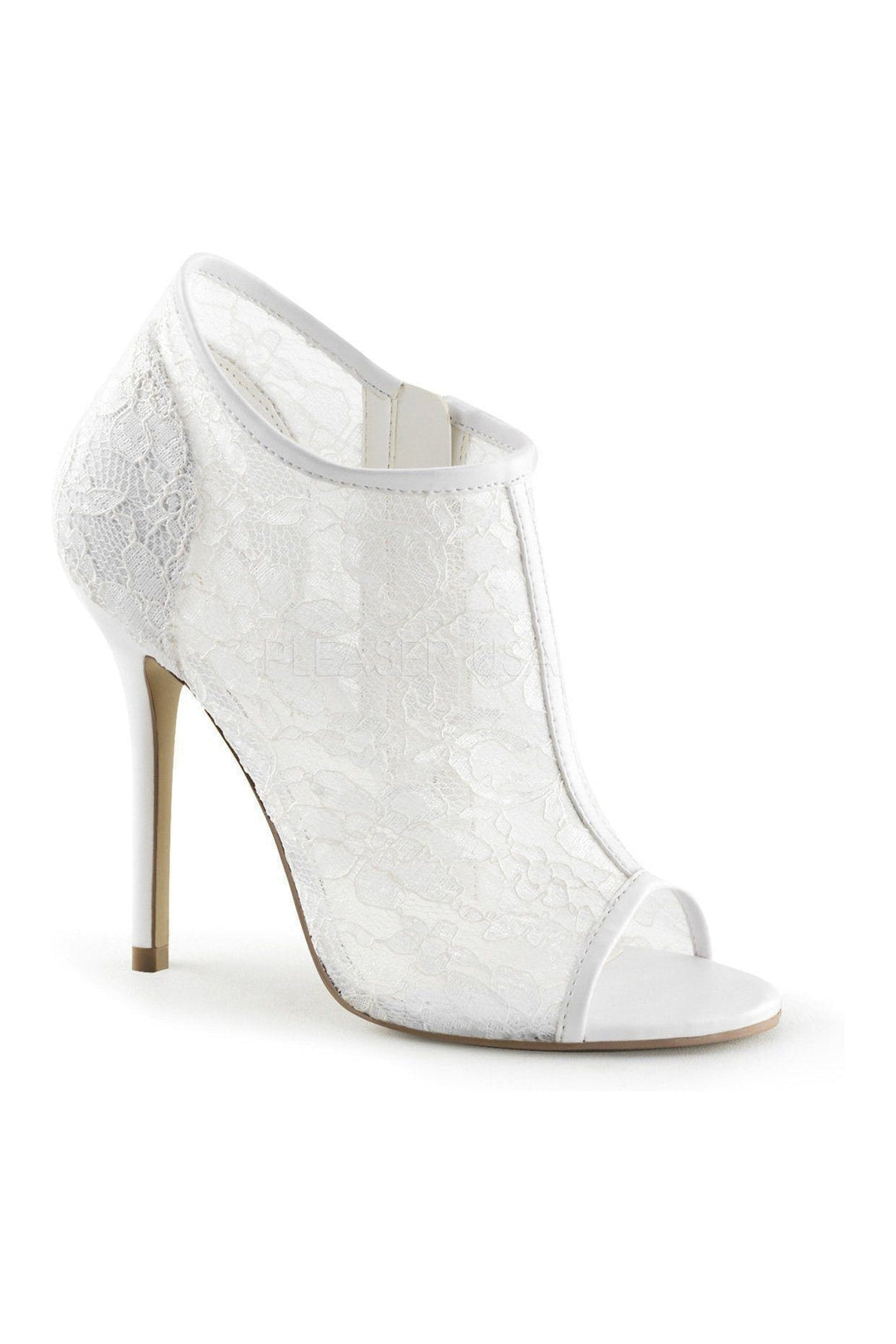 AMUSE-56 Bootie | Ivory Fabric-Fabulicious-Ivory-Ankle Boots-SEXYSHOES.COM
