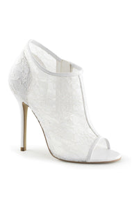 Fabulicious AMUSE-56 Bootie in Ivory Fabric from SexyShoes.com