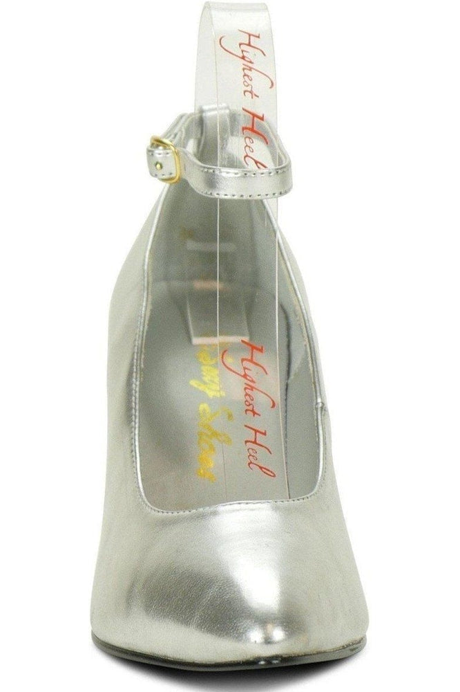 Ankle Strap - Silver-Sexyshoes Brand-Pumps-SEXYSHOES.COM