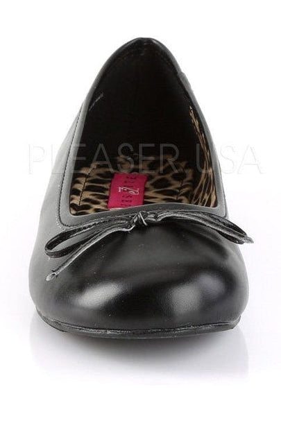 Pleaser Pink Label ANNA-01 Flat in Black Faux Leather
