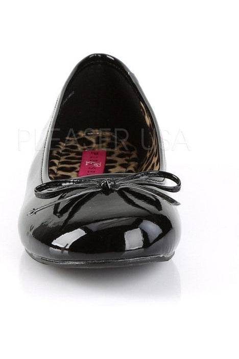 ANNA-01 Flat | Black Patent-Pleaser Pink Label-Flats-SEXYSHOES.COM