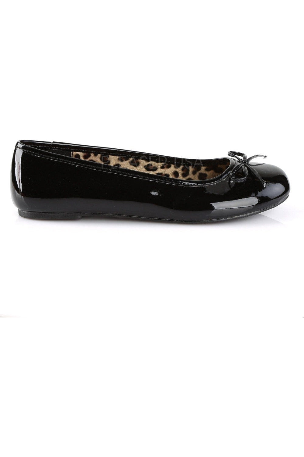 Pleaser Pink Label ANNA-01 Flat in Black Patent