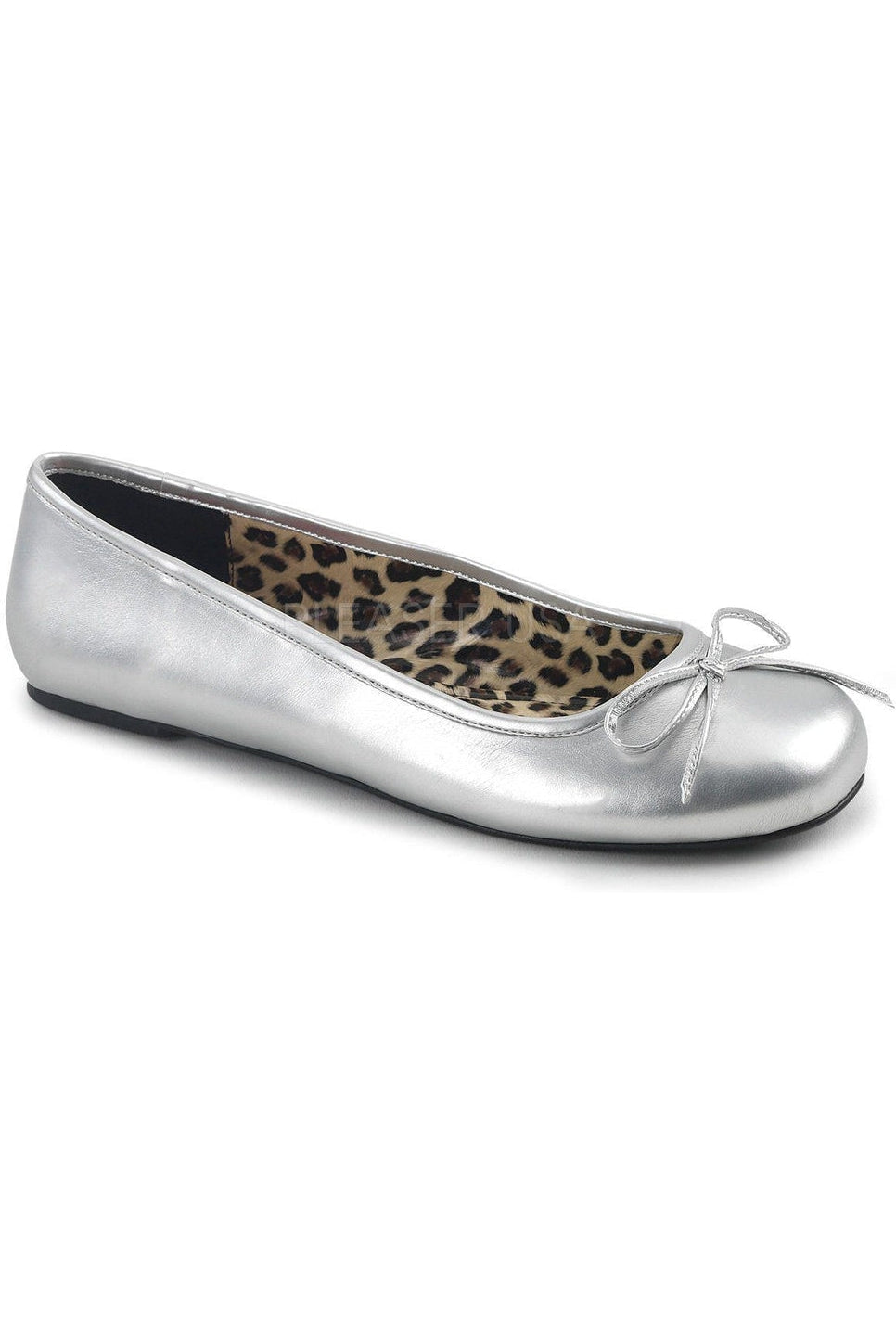Pleaser Pink Label ANNA-01 Flat in Silver Faux Leather from SexyShoes.com