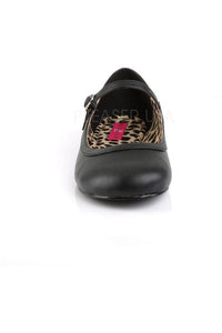 Pleaser Pink Label ANNA-02 Flat in Black Faux Leather