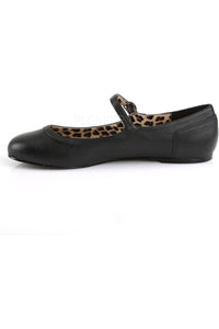 Pleaser Pink Label ANNA-02 Flat in Black Faux Leather