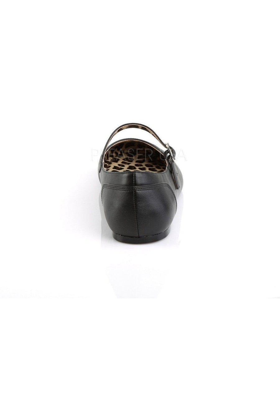 Pleaser Pink Label ANNA-02 Flat in Black Faux Leather