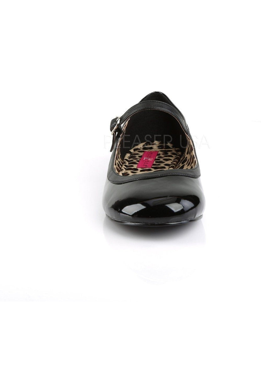 Pleaser Pink Label ANNA-02 Flat in Black Patent
