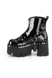 Demonia ASHES-100 Ankle Boot in Black Patent