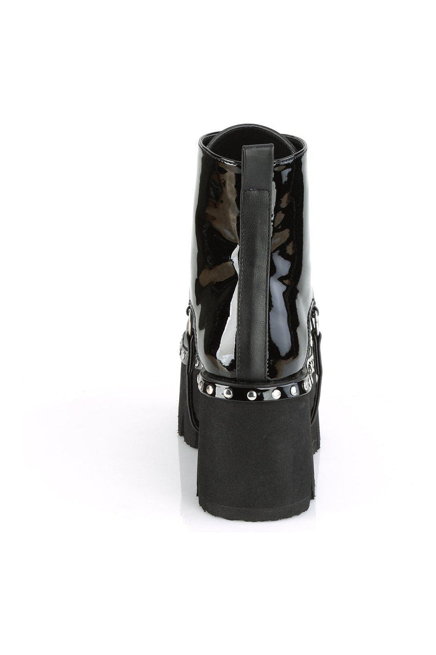 Demonia ASHES-100 Ankle Boot in Black Patent