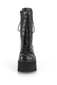 Demonia ASHES-105 Knee Boot in Black Faux Leather