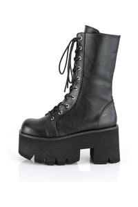 Demonia ASHES-105 Knee Boot in Black Faux Leather