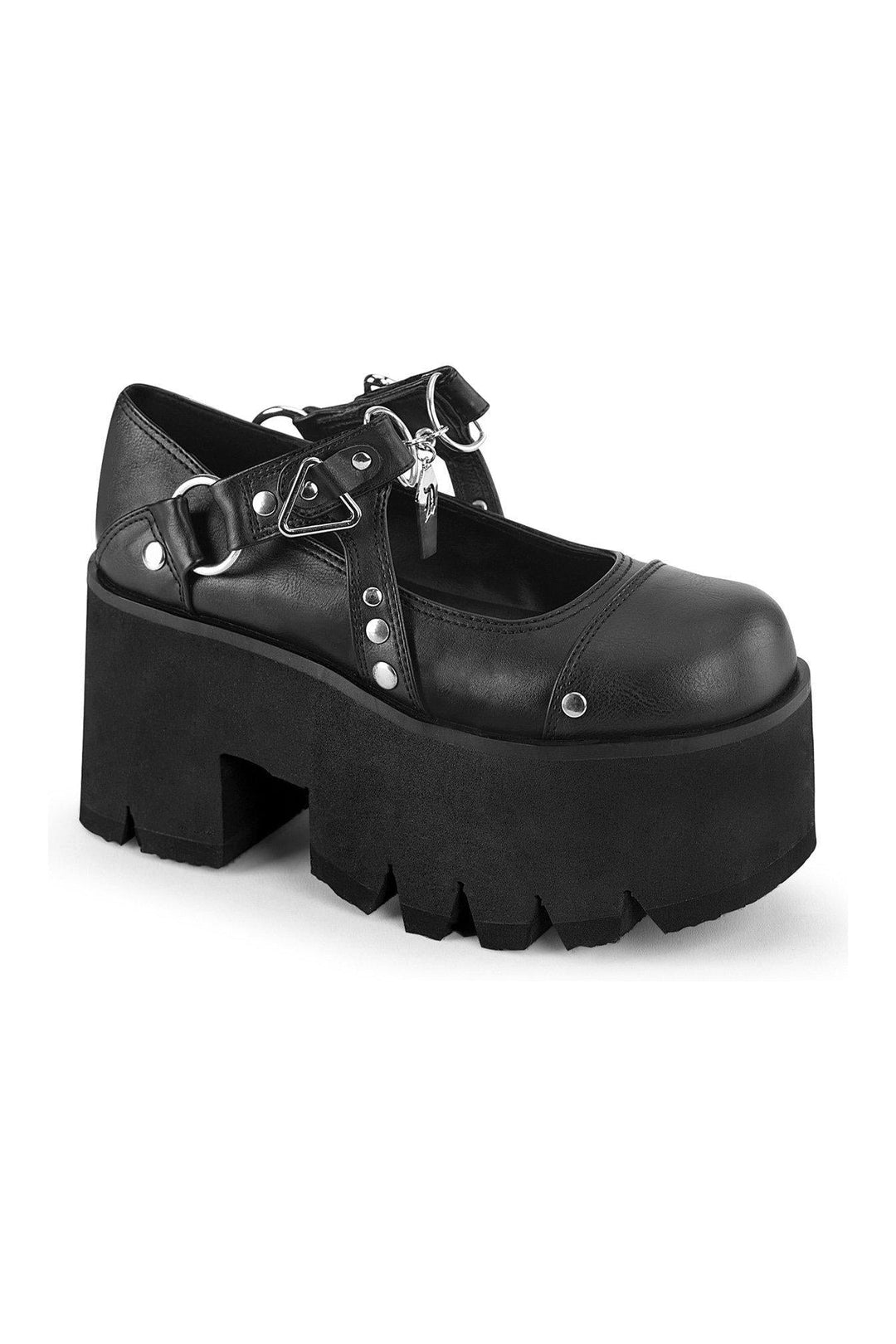 ASHES-33 Mary Jane | Black Faux Leather-Mary Janes-Demonia-SEXYSHOES.COM