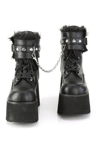 Demonia ASHES-57 Ankle Boot in Black Faux Leather