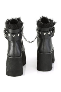 Demonia ASHES-57 Ankle Boot in Black Faux Leather