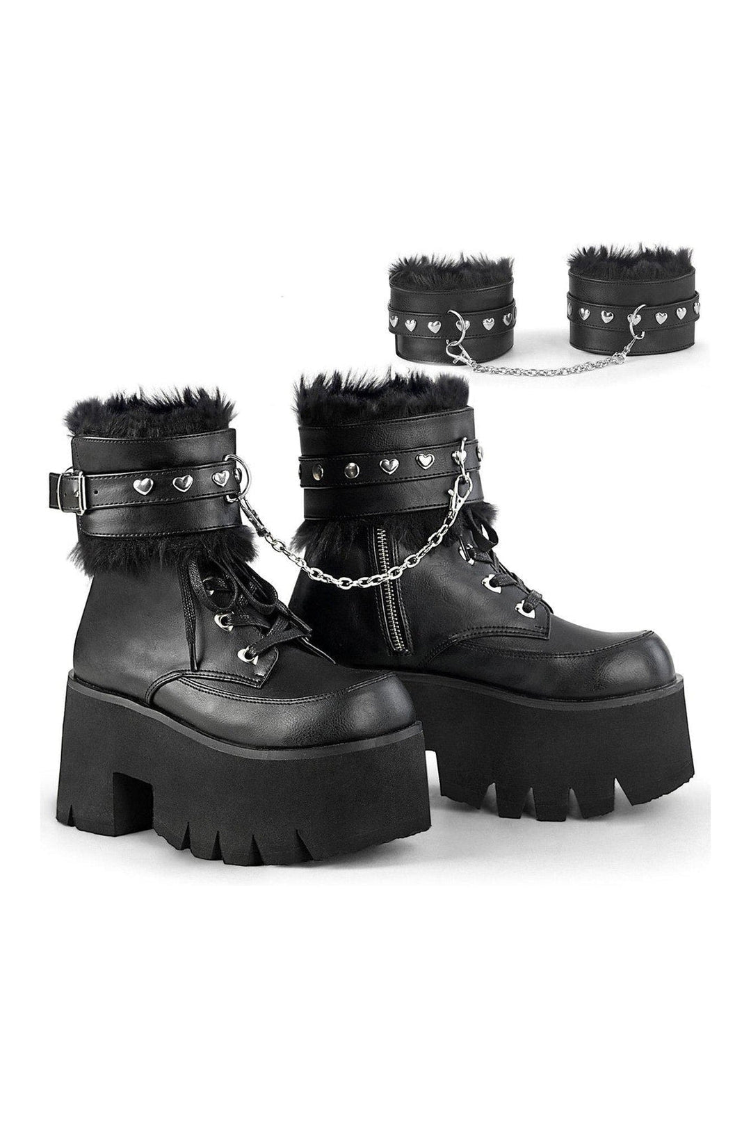 Demonia ASHES-57 Ankle Boot in Black Faux Leather from SexyShoes.com