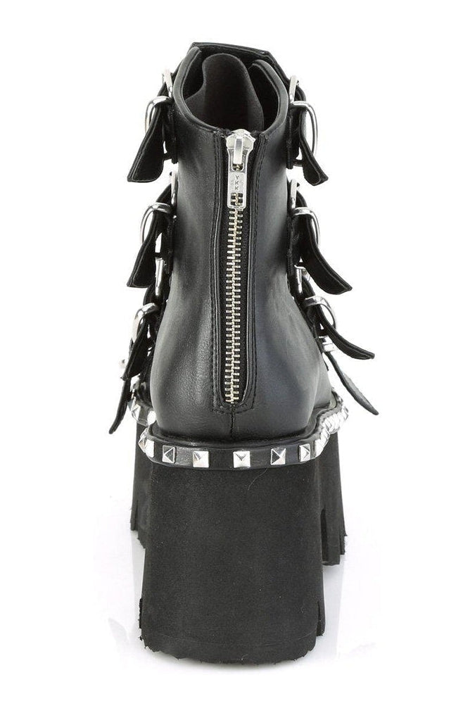 Demonia ASHES-70 Ankle Boot in Hologram Faux Leather