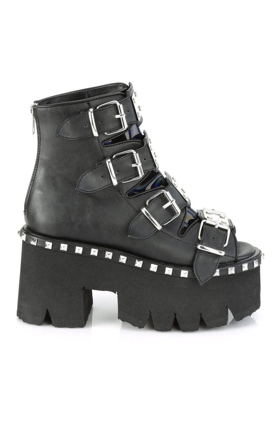ASHES-70 Ankle Boot | Hologram Faux Leather-Ankle Boots-Demonia-SEXYSHOES.COM