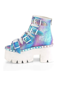 Demonia ASHES-70 Ankle Boot in Purple Faux Leather