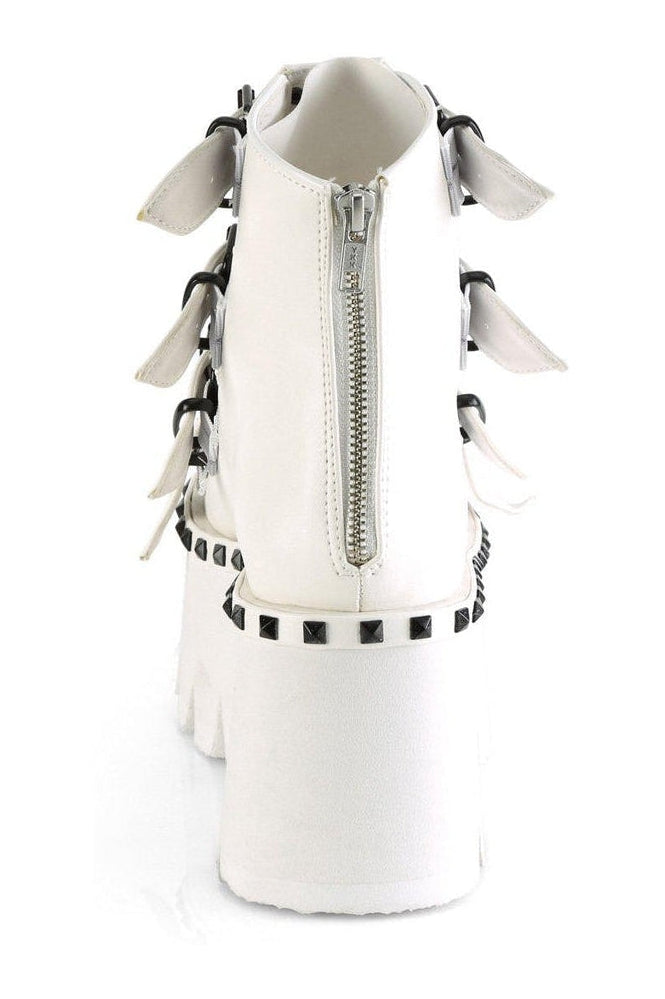 Demonia ASHES 70 Ankle Boots White Faux Leather Sexyshoes