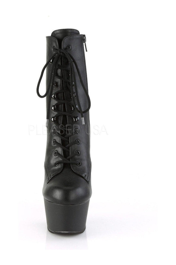 Pleaser ASPIRE-1020 Platform Boot in Black Faux Leather