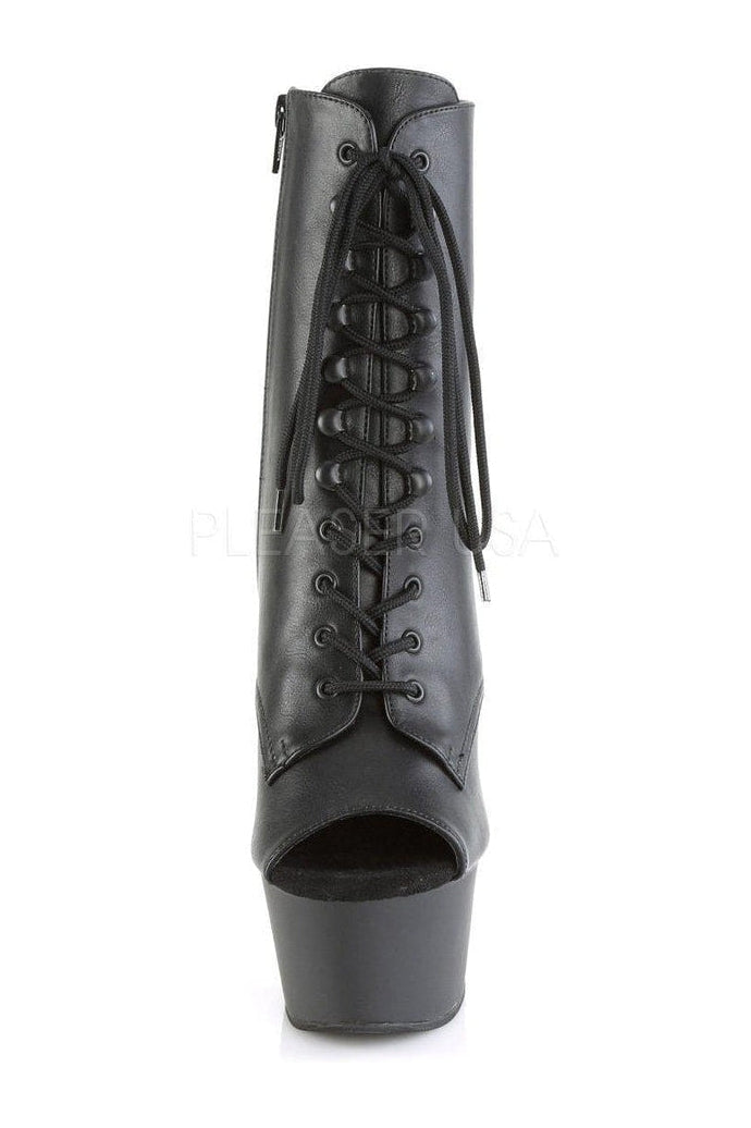 ASPIRE-1021 Platform Ankle Boot | Black Faux Leather-Pleaser-SEXYSHOES.COM