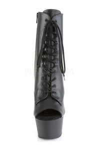 Pleaser ASPIRE-1021 Platform Ankle Boot in Black Faux Leather