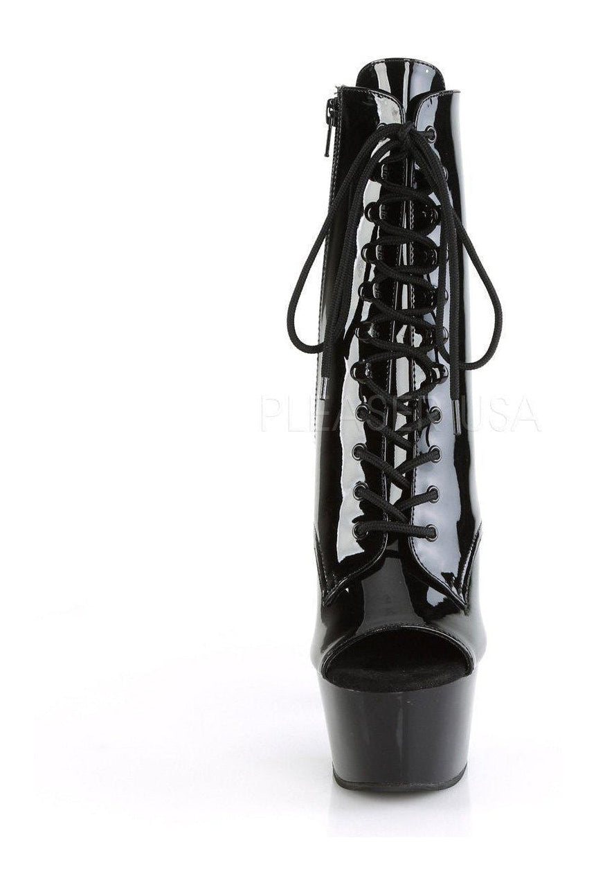 Pleaser ASPIRE-1021 Platform Ankle Boot in Black Patent