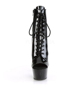 Pleaser ASPIRE-1021 Platform Ankle Boot in Black Patent