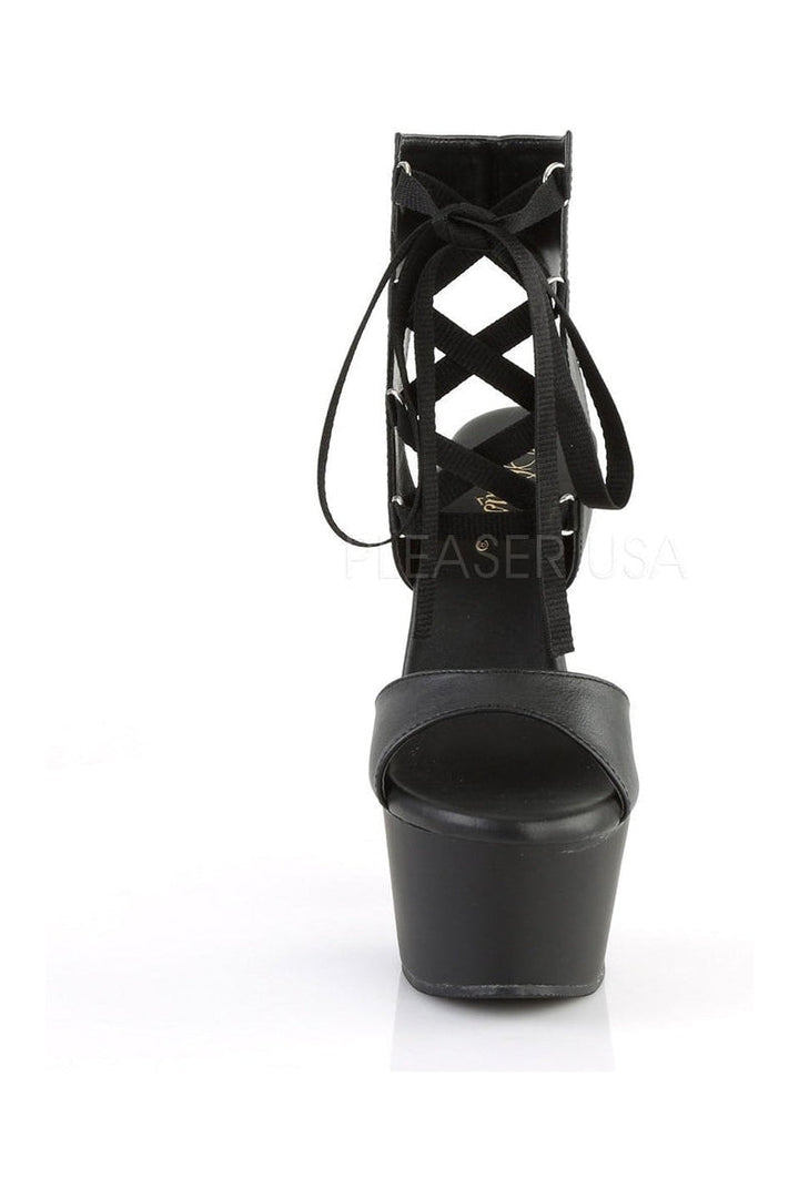 ASPIRE-600-14 Platform Sandal  | Black Faux Leather