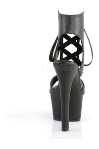 Pleaser ASPIRE-600-14 Platform Sandal in Black Faux Leather
