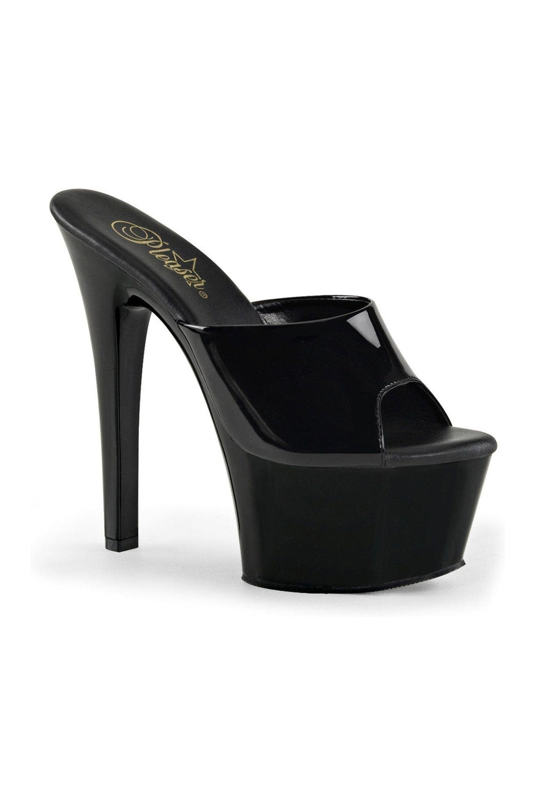 Pleaser Black Slides Platform Stripper Shoes | Buy at Sexyshoes.com