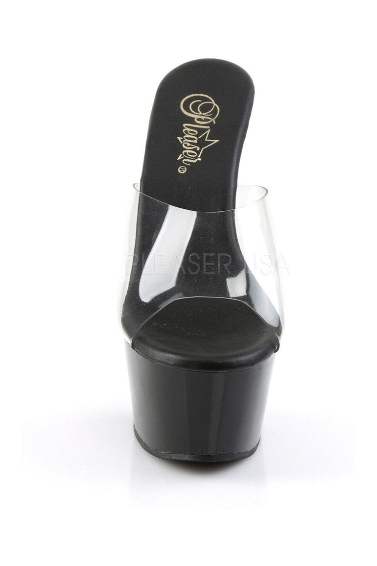 Pleaser ASPIRE-601 Platform Slide in Black Vinyl
