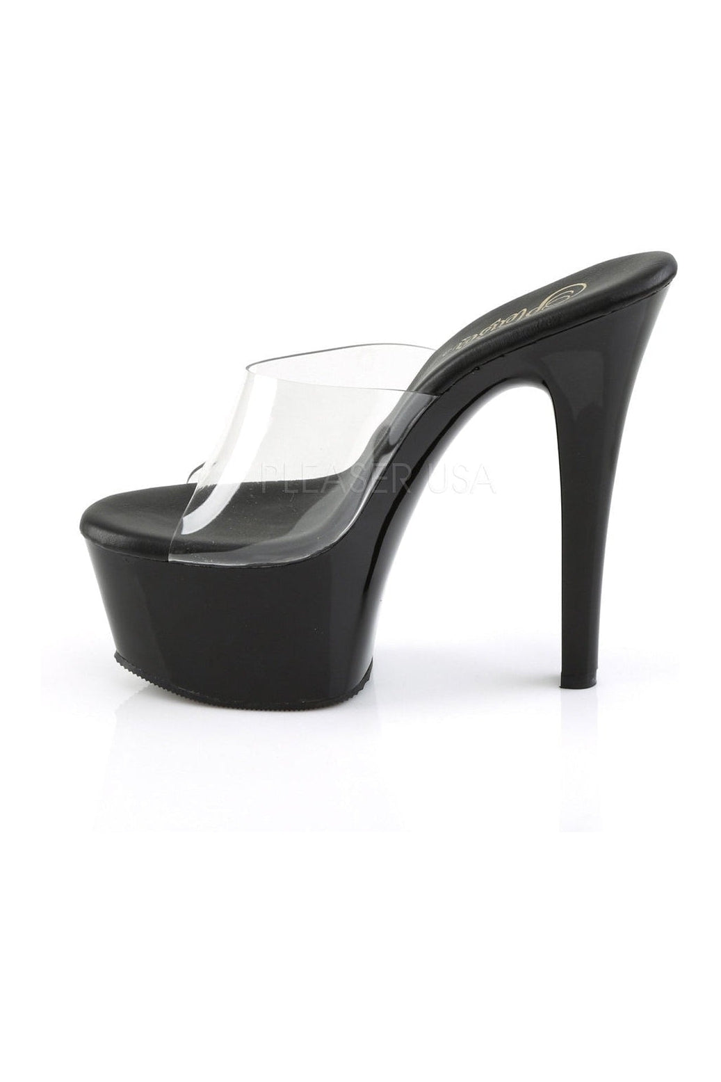 Pleaser ASPIRE-601 Platform Slide in Black Vinyl