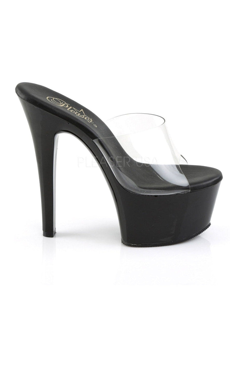 Pleaser ASPIRE-601 Platform Slide in Black Vinyl