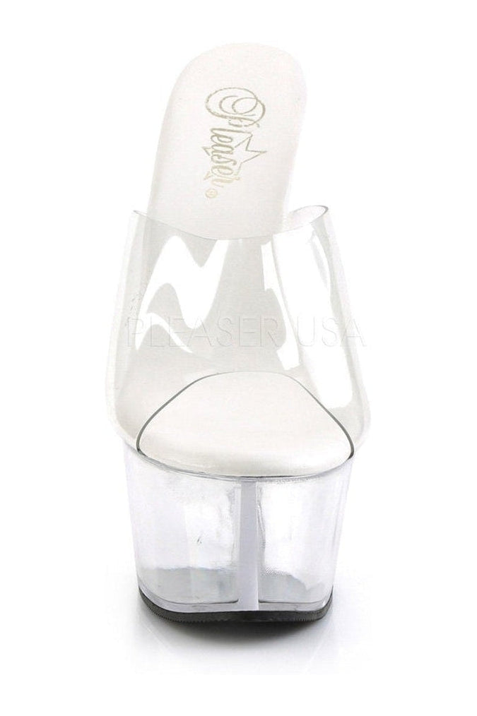 Pleaser ASPIRE-601 Platform Slide in Clear Vinyl