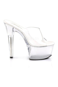 Pleaser ASPIRE-601 Platform Slide in Clear Vinyl