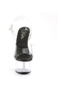 Pleaser ASPIRE-608 Platform Sandal in Black Vinyl