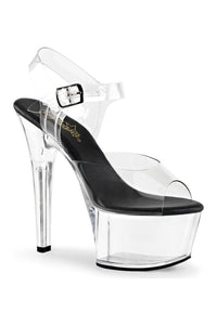 Pleaser ASPIRE-608 Platform Sandal in Black Vinyl from SexyShoes.com