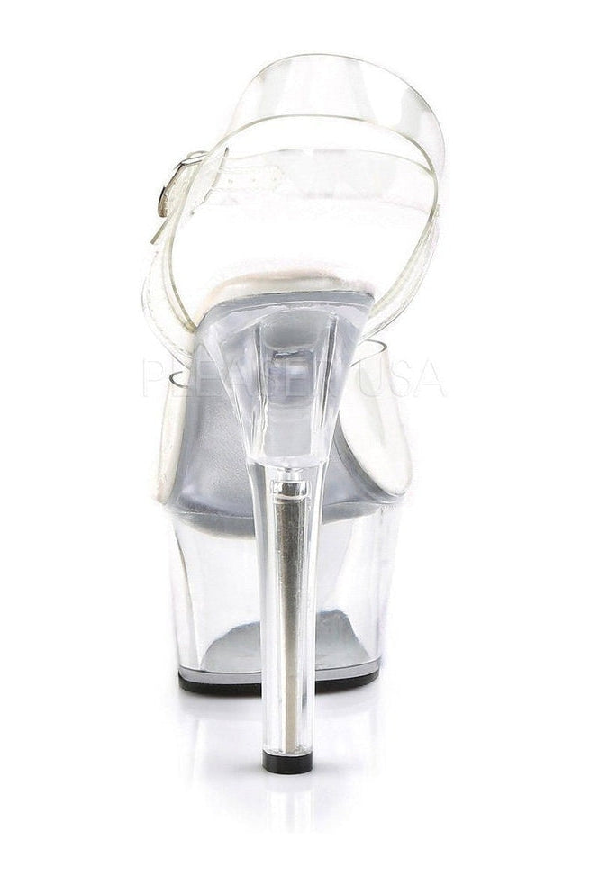 Pleaser ASPIRE-608 Platform Sandal in Clear Vinyl